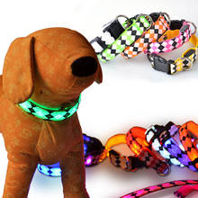 New luminescent rhombus Pet collar flash light emitting Pet collar LED luminous dog Pet collar for with small medium dogs pet