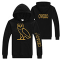 NEW Winter OVO Owl hoodies Pullover mens OVOXO Gold printed hooded sweatshirt sportswear drake ovoxo shirt