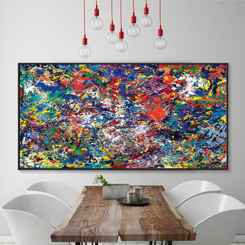 Modern Simple Abstract Color Splash Oil A4 Canvas Painting Art