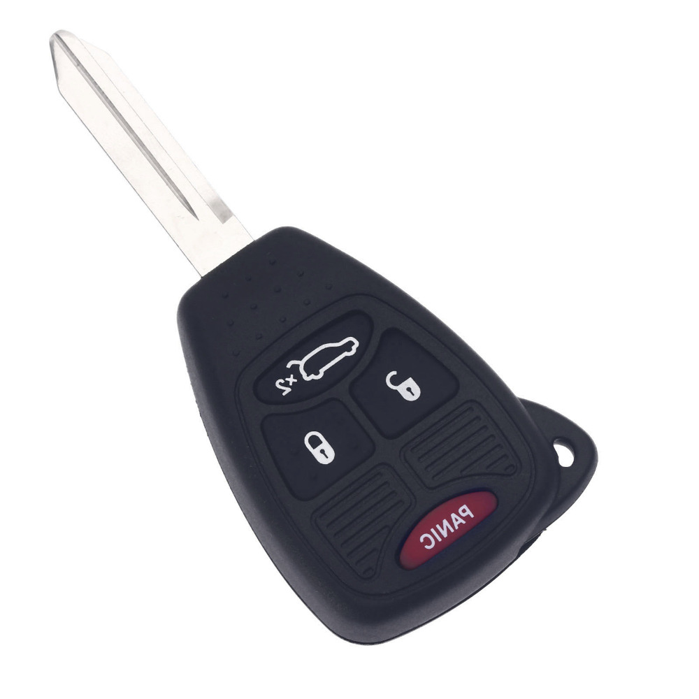 Car Case 4 Button Remote Keyless Head Key Fob Entry Clicker Chip & Car Key Shell Uncut Blade Key Case Cover for Dodg Chrysler