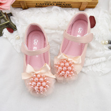 2016 Princess girls soft bottom shoes children shoes pearl casual single kids comfort fashion performance shoes