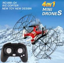 smallest 3D Flying NANO RX 4 New toys design 4 in 1 Mini drones 2.4G 4CH 6AXIS RC Quadcopter UFO Fast Deform 668-Q4 VS Syma