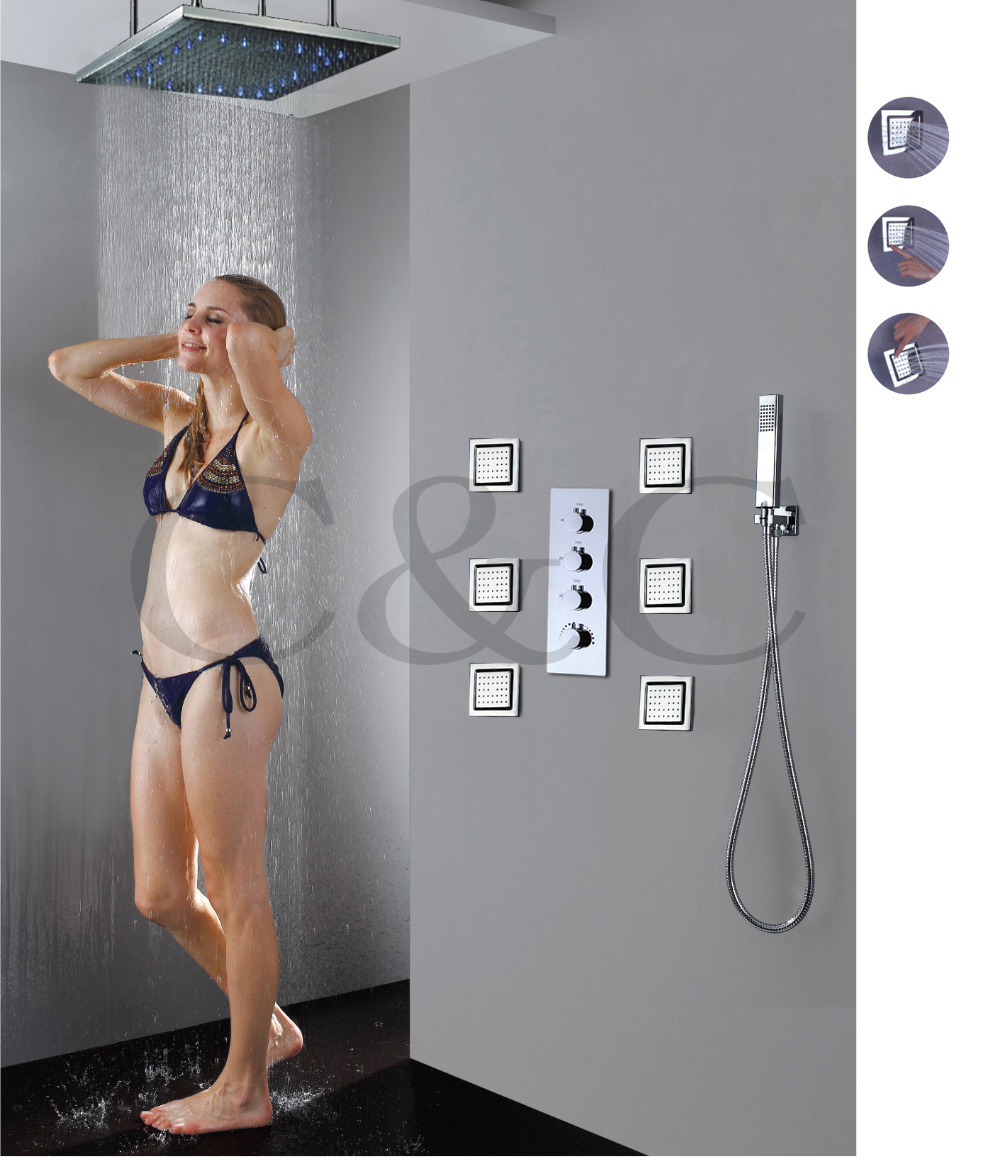 Online kopen wholesale regendouche heads gekleurde lichten uit ...
