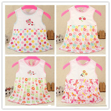 2016 Kids Summer Dresses Baby Cotton Infant Clothing Girl Children’s Dress Newborn Sleeveless Embroidery Clothes w616