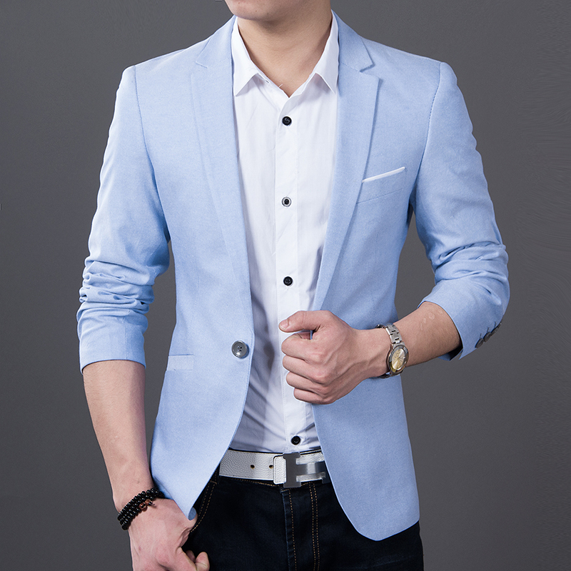Men's Slim Blazer Pishon Men's Slim Fit Blazer Jacket Solid Cotton Casual One Button Sport Coats. One button center vent casual blazers for men. Mens Slim Fit Casual One Button Blazer Jacket. by Benibos. $ - $ $ 24 $ 31 99 Prime. FREE Shipping on eligible orders. Some sizes/colors are Prime eligible.