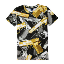 Hot Guns Kaleidoscope J97102 3D Print T-shirt Weapons Pistol Cotton Unisex Summer Tee Shirts Teen Loose Homme Tops