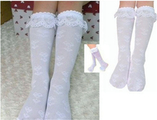 2015 Children lace stockings girls socks thin section tube socks lace stockings girls socks students Toddlers