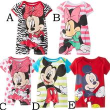 Newborn Baby Boy Clothes 2016 Summer Style Cute Cartoon Short Sleeve Baby Boy Girl Romper Roupas De Bebe Clothing