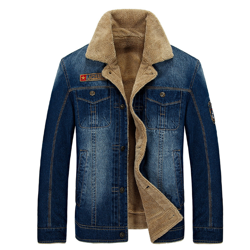 New Fleece Thicken Winter Jacket Men Casual Denim Winter Coat For Men Outdoor Moto Coats Brand Big Size M-XXXL XXXXL A3139 New Fleece Thicken Winter Jacket Men Casual Denim Winter Coat For Men Outdoor Moto Coats Brand Big Size M-XXXL XXXXL A3139