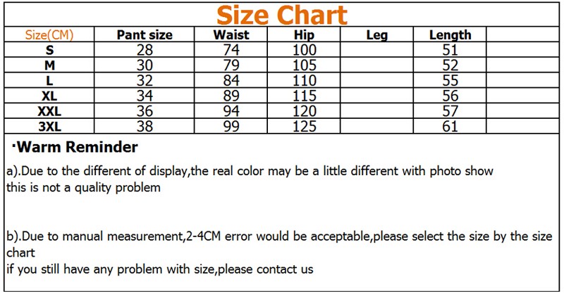 Us Pants Size Chart