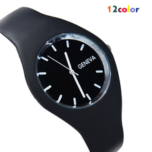 Nueva ginebra movimiento del reloj del silicón del Color del caramelo de la moda de alta costura ocio relojes 12 Colors relojes de cuarzo