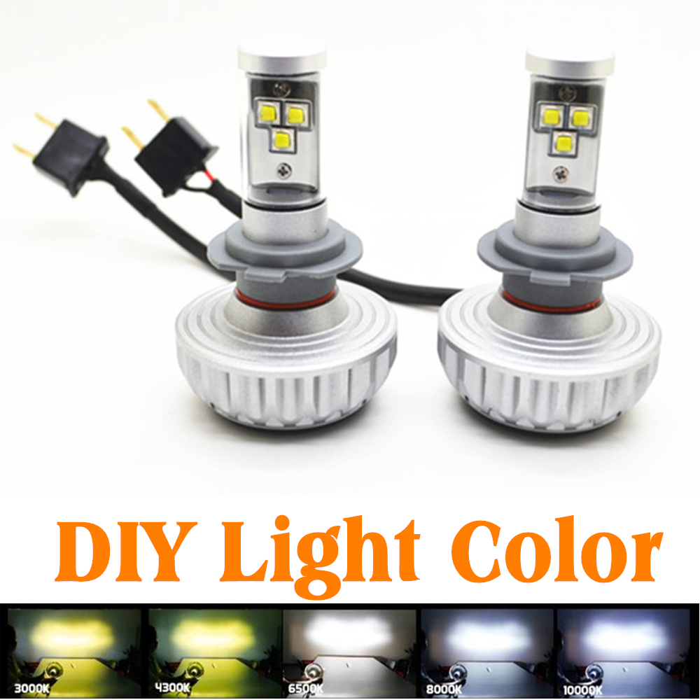30W 3000LM H7 Cree LED Headlight Conversion Kit Driving Lamp Bulb Xenon Motorcycle Car Light Source Car Styling Light Color