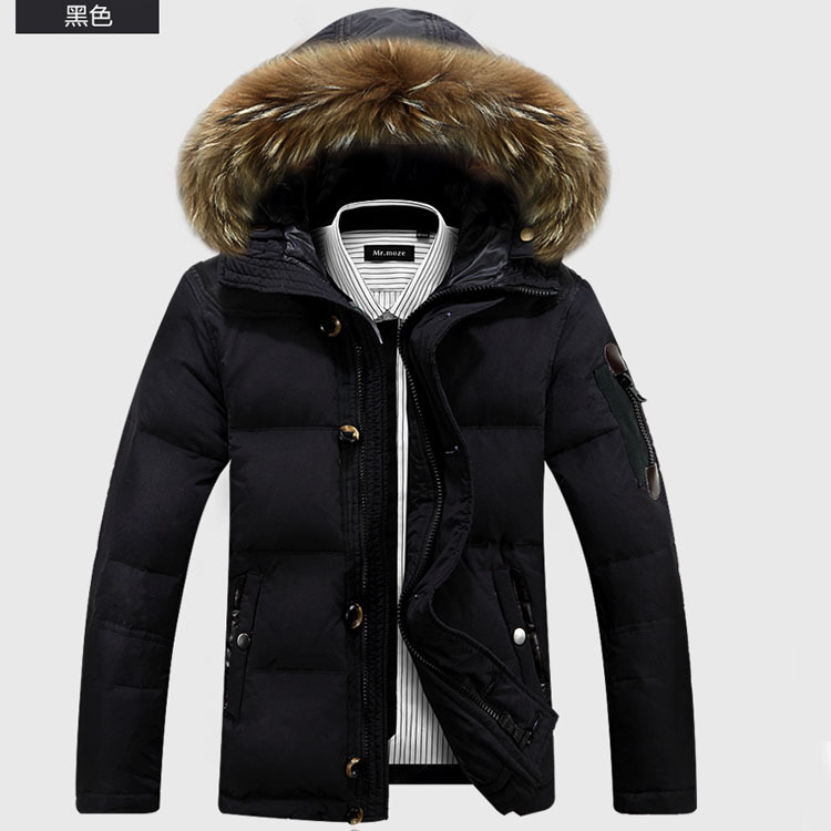 2014 Winter Casual Plus Mens Fur Collar Down Coat Outwear Man Jacket Winter Jacket Men Parka Coats DF-266C141130