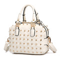 Rivet studded Edgy Ladies Handbag 2016 New Designer Box type Shoulder Bag Double Interlayer Zipper Pockets