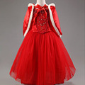 Girls Dresses Suit 2016 Girl Dress Children clothing Anna Blue Red Dress Cape 2 Pcs Set