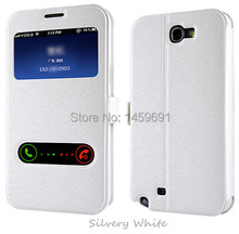 Top Quality View Window Flip Luxury PU Leather Case For Samsung Galaxy Note 2 II N7100