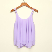 Feitong 4 Colors Women Summer Clothing Bilayer Sleeveless Shirt Chiffon Loose Vest Tank Tops Blouse Free