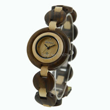 Color mezclado mujeres viste el reloj Bewell mujer la muchacha Luscious pulsera moda reloj de madera pulsera ajustable reloj de madera