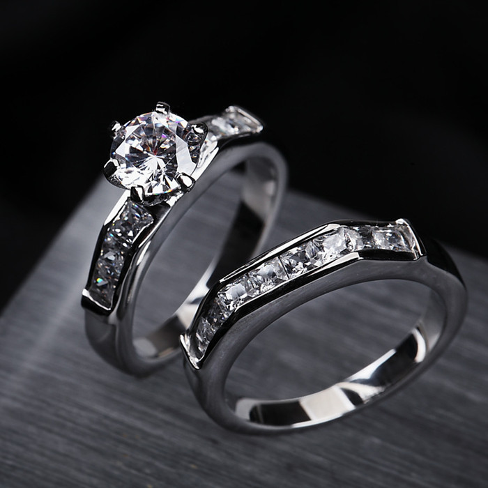 Stainless steel gold wedding rings