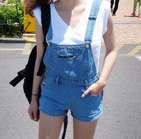 Elina 2015 Fashion womens harajuku denim button rompers playsuit overalls bodysuit combinaison jumpsuit macaquinhos de short