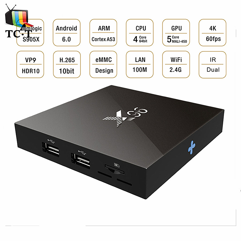 Amlogic S905X 64bits Android 6.0 Marshmallow TV BOX X96 Cortex A53 Quad Core 1G+8G KODI 16.1 4K Set Top Box Wifi HDMI 2.0A Media