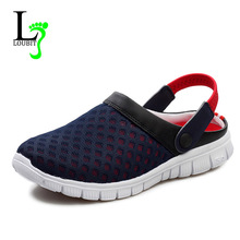 Men’s Summer Shoes Sandals 2016 New Breathable Men Slippers Mesh Lighted Casual Shoes Outdoor Slip On Shoes Beach Flip Flops