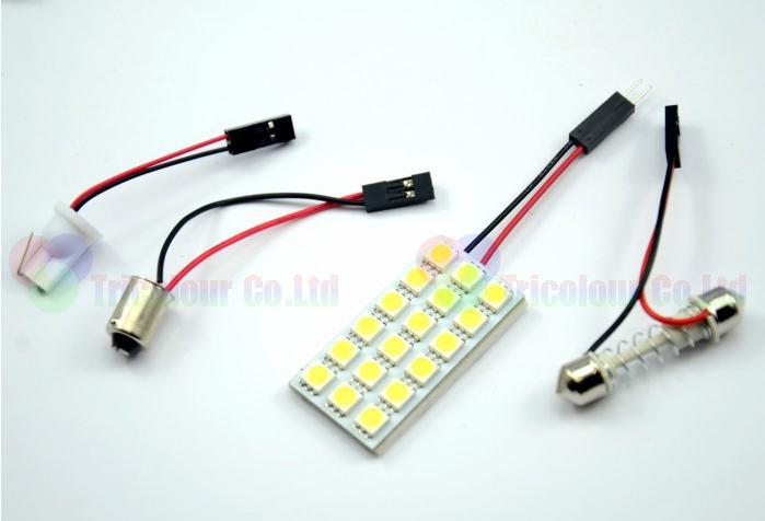 50pcs/lot Free shipping !!! Dome Panel Light 18 SMD 5050 LED Car Roof Reading Interior with Festoon T10 12V