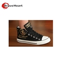 Men s High top Canvas Shoes British Men Shoes Fashion High Hand Painted Shoes Non slip