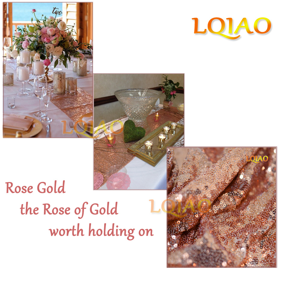 Rose Gold sequin table runner