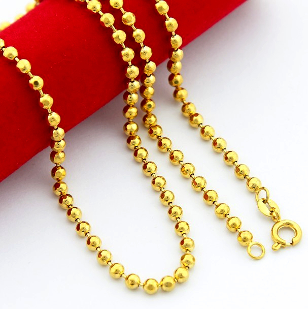 wholesale jewelry gold 24k Sale items 24K Gold Plated chain necklace for men-in Chain Necklaces ...