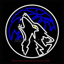 Minnesota Timberwolves Alternate Rounded Logo NEON SIGN Neon Bulbs Beer Pub Handcraft Custom Real Glass Tube Recreation 24×24