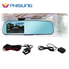 Achteruitkijkspiegel Full HD Dual Cam 4,3″ met GPS, night vision en G-sensor