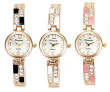 3 Color Crystal Stainless Steel Women Necklace Watch Ladies Chain Bracelet Quartz Wrist Watches