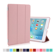 for ipad pro 9.7 smart case pu leather magnetic wake up sleep with pc matte transparent back cover for ipad new mini pro