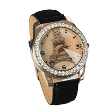 Lackingone on sale relogio feminino Eiffel Tower Leather Band watch Woman quartz watch 3 colors to