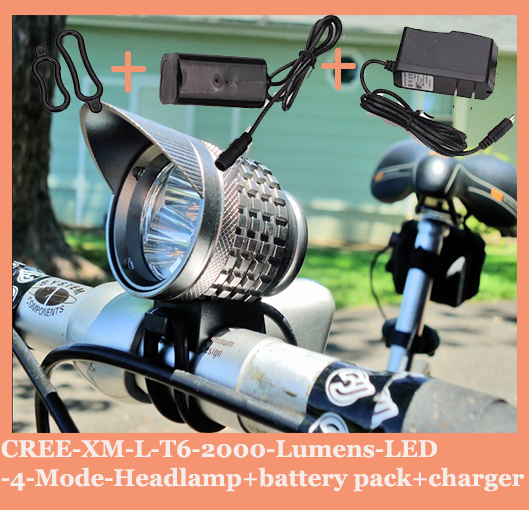 Здесь можно купить  Free Shipping 1piece CREE XM-L T6 2000 Lumens LED 4 Mode Bike Bicycle Headlight Headlamp  Свет и освещение