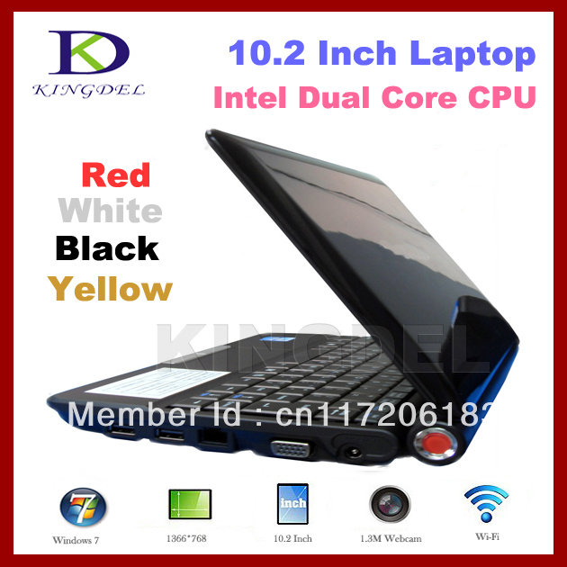 10 inch Notebook Computer Laptop Intel Atom D25001 86Ghz 2GB RAM 160GB HDD WiFi Webcam Window