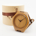 2015 Newest japanese miyota 2035 movement wristwatches genuine leather bamboo wooden watches for men and women
