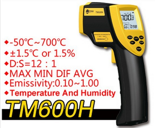 New TM600H environmental temperature and humidity infrared thermometer Free Shipping thermometer hygrometer outdoor thermometer