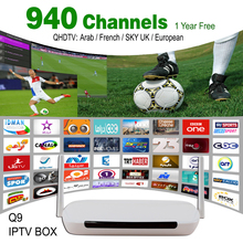 Free QHDTV Arabic IPTV Box 900+ Arabic Sport Max 1 Channels, Free Fast Shipping,Arab Android 4.4 WiFi HDMI Smart TV Box Streamer