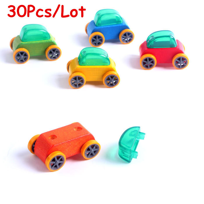 Free shipping!!Child wooden small car candy color beech Mini Car Educational Children Wooden Toys Children Early Learning Toys