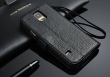 1piece bag  Case for Samsung Galaxy S5 i9600   Genuine Leather Wallet Stand Card Holder Mobile Phone Accessories Cover Bag
