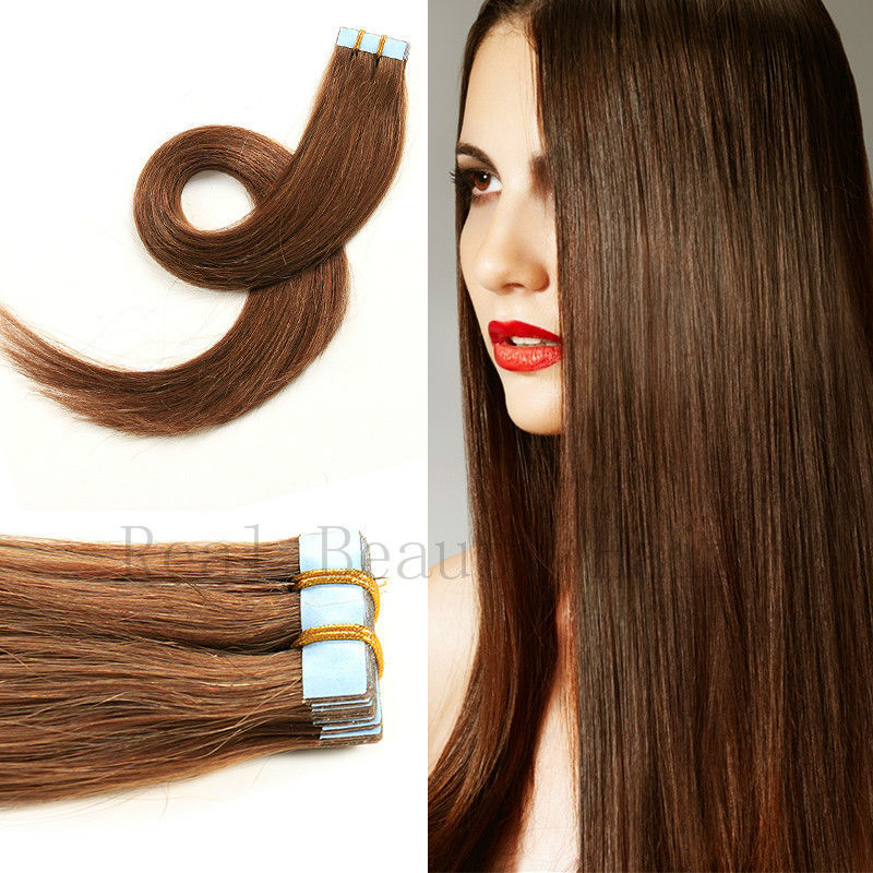 Straight Human Tape Hair Extensions Cheap Brazilian Remy Tape In Hair Extensions 2 Set 100gram Pu Skin Weft Hair Extensions