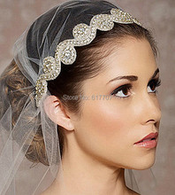 New Design European CZ Rhinestone Crystal Beads Bridal Headband Wedding Hair Accessories Hair Jewelry TS002