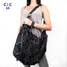 Black Rivet Bag Women 2016 PU Leather Belt Bolso Para Hombre Hombro Girl Bags Malette Homme Sac A Main Femme Special Bag Big