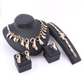 Trendy Jewelry Sets For Women Wedding Bridal Party Accessories Trendy Gold Plated Statement Necklace Earrings Bracelet