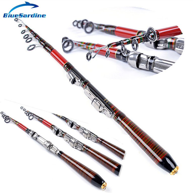 New Lure Fishing Rod Carbon Telescopic Fishing Rods Pesca Quality Fishing Tackle 2.1M 1.8M