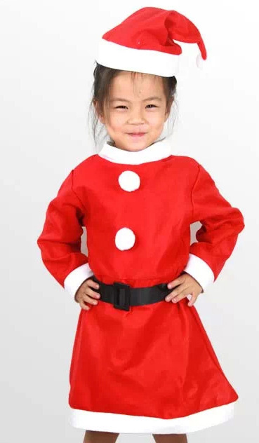 Shop by category The complete Child Flannel Santa Suit comes with a red jacket with white plush, a matching pair of red pants, a black belt with a slide buckle, a classic Santa hat with white pom-pom on top, white gloves, and a pair of black boot tops/5(8).