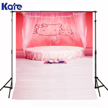Photography backdrops 6.5*5ft(200*150cm) backgrounds for photo studio HelloKitty pink princess bed background stand