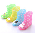 Children Spring Autumn Boys Girls Baby Kids Rhino Candy Color with Frog Cat Rabbit Rain Boots